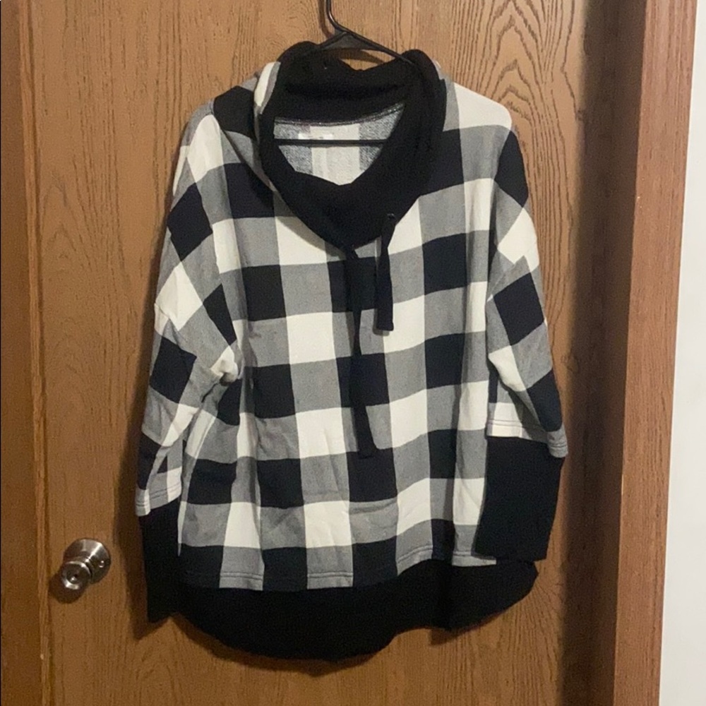 Lightweight plaid sweatshirt